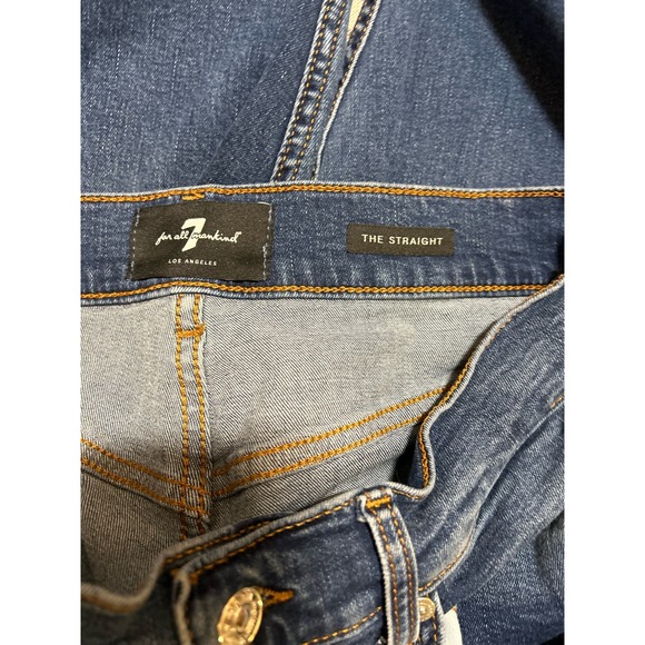 7 For All Mankind The Straight Jean Medium Wash Mid-Rise Size 31 - Picture 3 of 5